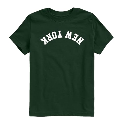 Image of Instant Message - New York White Upside Down - Youth Boys Short Sleeve Graphic T-Shirt