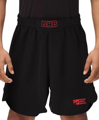 Short infantil BJJ MMA Fight, shorts atléticos juvenis, jiu jitsu brasileiro sem gi, shorts de kickb