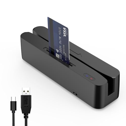 Symcode Multi-Function Magnetic Card Reader,Credit Card Reader,Memory Chip Card Reader NFC Chip Magstrip Card Reader Can be Used with Cashier Register