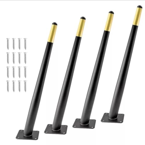 Image of Aakash Decor Sofa Leg Black Gold Finish 3 Inches (Set of 4) Metal Cone Shape Heavy Duty Sofa Legs for Home, Office Rustproof & Sturdy Sofa Paya with Mounting Screw | Furniture /Table Legs