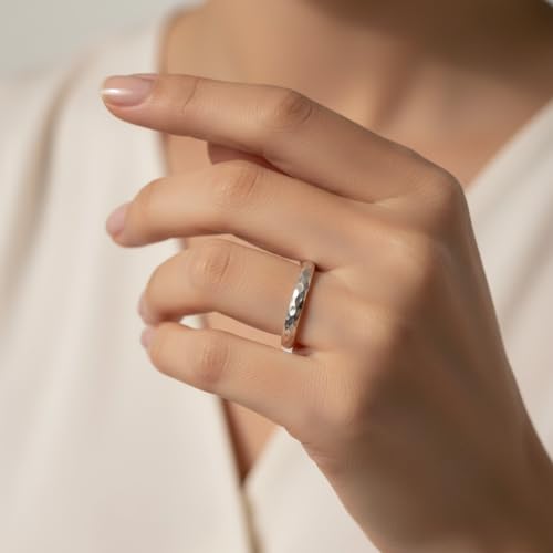 Image of 925 Sterling Silver Plain Band Ring for Men & Women | Pure Silver Unisex | Hallmarked Silver Ring for Daily Use | Gift for him her | Chandi Ring | Thumb Ring |Couple Rings