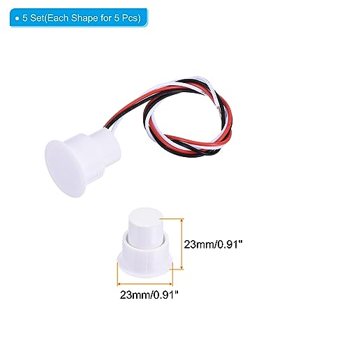PATIKIL Magnetic Reed Switch, 5 Pack NO NC Wired Recessed Door Sensor Window Contact Switch for Alarm System White - Image 2