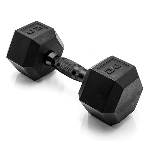 CAP Barbell 20 LB Rubber Coated Hex Dumbbell Hand...