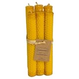 Aromasenses Velas de Cera Virgen | Forma de Panal de Abejas | Hechas a Mano | Sin Tóxicos | Auténtica Cera de Abejas Natural | Estilo Artesanal | Para Crear Ambiente Relajante | 6 unidades 2cm x 15cm