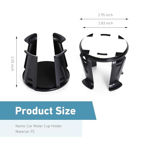 Adaptador de Porta Vasos para Auto 2 PCS Ajustable Negro miniatura 2