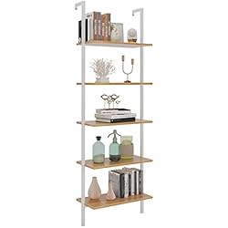 Estanteria Blanca Maison Du Monde SogesHome Estante de Escalera Estante de pie Estante de Pared con 5 Niveles, Estante de Cocina, Estante Multifuncional de 58 x 180 cm, Estante de Metal, Estante de Plantas, para Sala de Estar