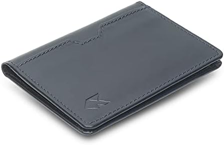 FOXHACKLE Leather Credit Card Holder Wallet for Men and Women, Thin Bifold RFID Blocking Wallet, Slim Front Pocket Minimalist Wallet, Small Card Case
