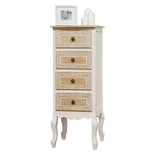 Pratiko Life Cajonera 4 cajones Shabby Style 40 x 34,5 x 99 cm Cover