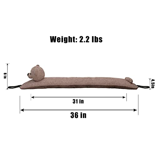 Image of Marwood Under Door Draft Stopper Decorative Wind Stopper 36 inch for Door & Window, Weighted Animal Air Draft Stopper Snake Noise Blocker for Bottom of Door with Hanging Loops -Bear