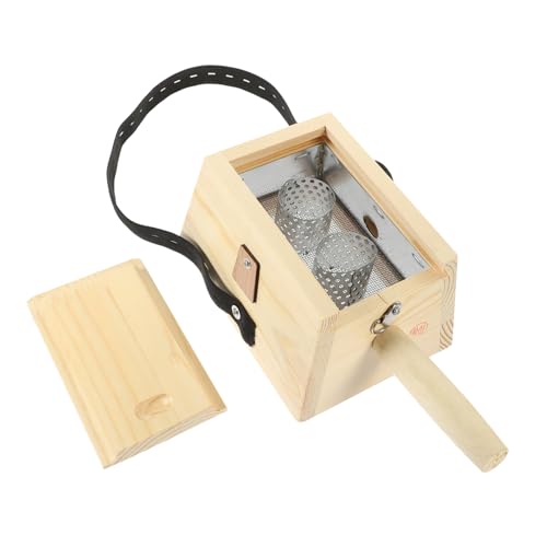 SEWOART 1 Juego De Cajas caja de moxibustión de madera Herramienta de moxibustión de madera Masajeador de madera Soporte para masajeador de moxibustión purificador masajeador moxa Yellow