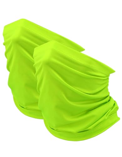 JHYWELL Cooling Neck Gaiter Face Mask, Neon Yellow UV Protection Masks Gator, Windproof Bandana...