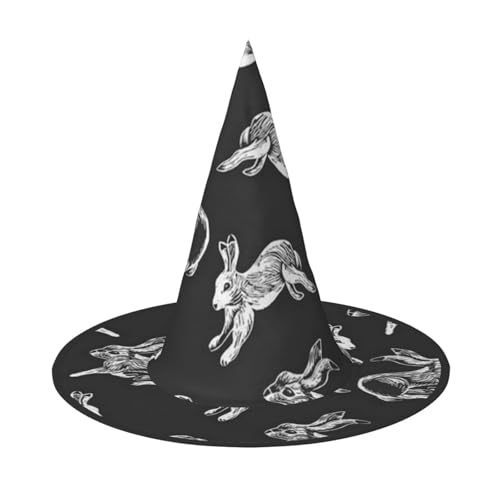 ZKZBDPLK Chapeau pointu d'Halloween imprimé lapin chapeau décoratif d'Halloween