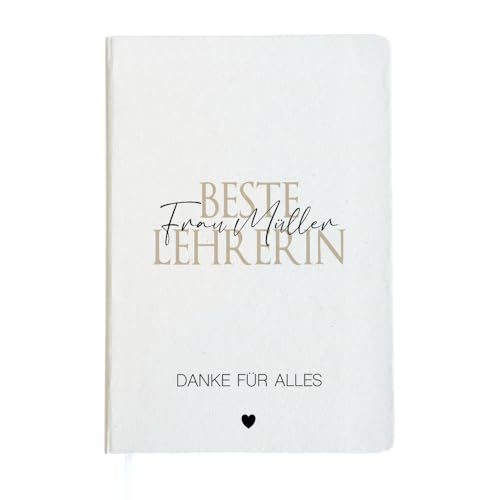 Manufaktur Liebevoll Lehrerin Geschenk Notizbuch mit Namen Lehrerin Abschiedsgeschenk beste Lehrerin Geschenk Abschied Schule DIN A5 Notizheft Dankeschön Geburtstag Weihnachten (Lehrerin)
