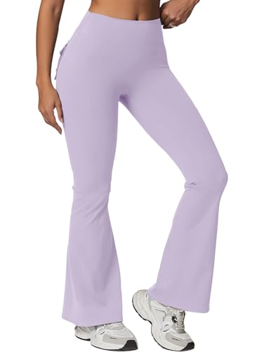 Rugkey Flare Leggings with Pockets for Women Butt Lifting Workout Leggings Gym Bell Bottom High Waisted Yoga Pants4