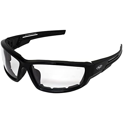 Global Vision Sly Foam Padded Motorcycle Sunglasses Black Frame (Clear) Cover