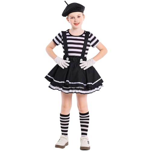 Disfraz de payaso negro para niña talla 4-6 años miniatura 1