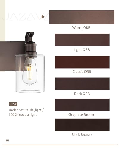 Image of Bathroom Vanity Light Fixtures 8-Light Clear Glass Modern Wall Mounted Over Mirror Oil Rubbed Bronze - VL01ORB-8