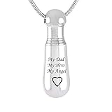 misyou Silver Baseball Bat Urn Necklace for Ashes Urn Memorial Keepsake Cremation Jewelry for Women...