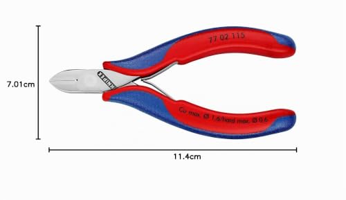 Alicates de corte diagonal KNIPEX para electrónica 77 02 115 contra fallos de corte limpio 8
