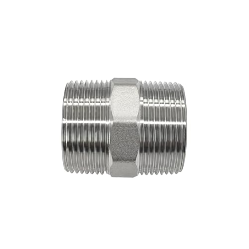 Image of Beduan 2 inch Male NPT Nipple Hex 304 Stainless Steel Pipe Fitting (Pack of 1)