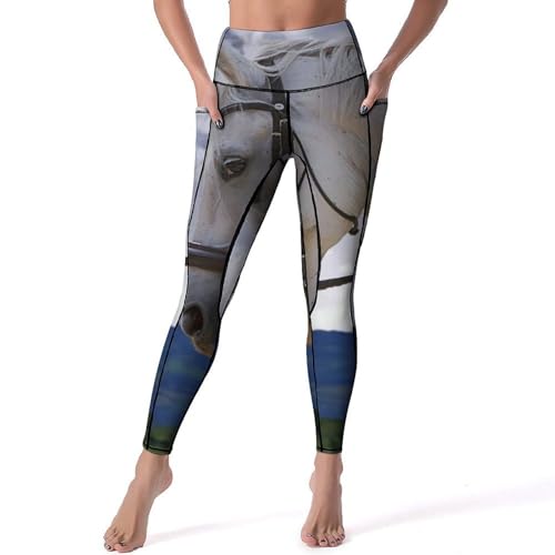 Legging femmes Cheval Blanc pantalon de sport yoga fitness gym taille haute taille S