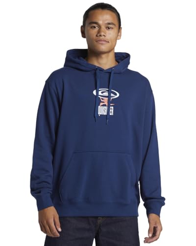 Sweat à capuche bleu Quiksilver Graphic contre le froid de mi-saison