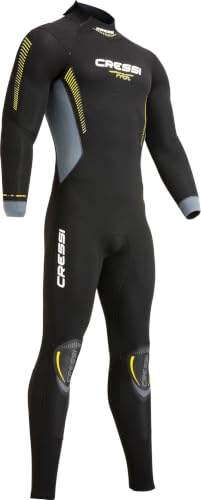 Cressi Fast 5 mm Man, Monopiece Wetsuits, Black/Yellow, XL