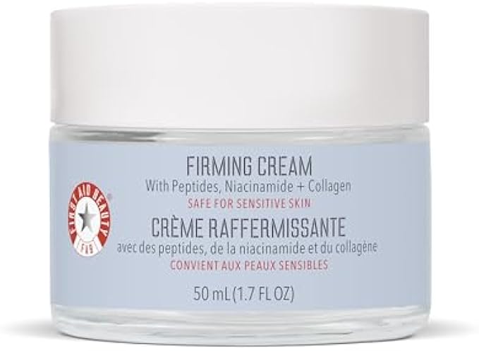 First Aid Beauty Firming Collagen Cream with Collagen, Peptides and Niacinamide – Day + Night Anti-Aging Face Moisturizer – 1.7 fl oz