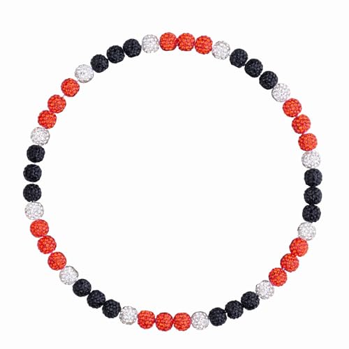 Baseball Necklace Beaded for Men, Bling Ice 16in/18in/20in Shiny Baseball Gifts Chain Stuff, Rhinestone Inspired Discoball Accessories Drip Necklaces Baseball Gifts for Men Player Team Lovers