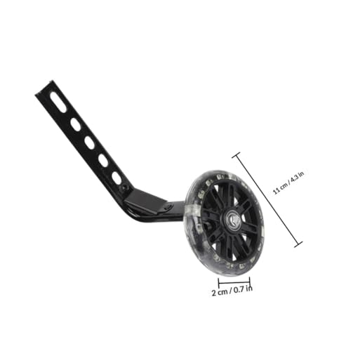 2 ruedas auxiliares para bicicleta de entrenamiento, para bicicletas de 12-20 pulgadas, estabilizadores negros resistentes al desgaste con luces intermitentes, adecuados para equilibrio y soporte de seguridad miniatura 2