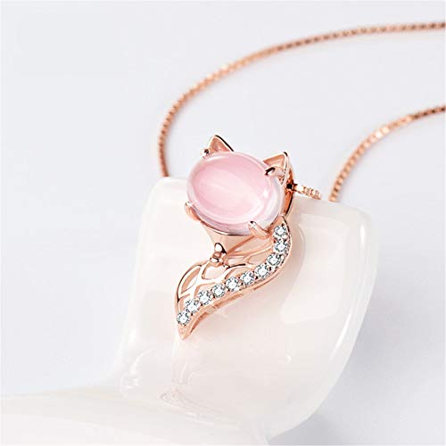Bijoux en or rose et argent 925 collier d'exception en Quartz Rose
