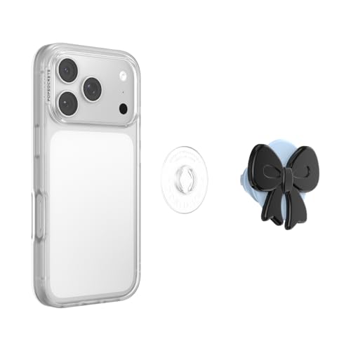 PopSockets PopTop Adhesive Phone Grip with Swappable Top Bow - Bowtique Black