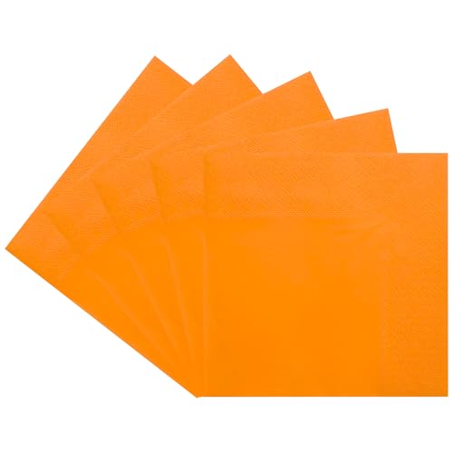 Sveikie Orange Napkins - 6.5x6.5 Inches Disposable Party Napkins Double-Ply Soft And Durable Suitable For Easter Cocktail Parties And All Kinds Of Party Events | Holiday Decor Napkins (50 Pcs)