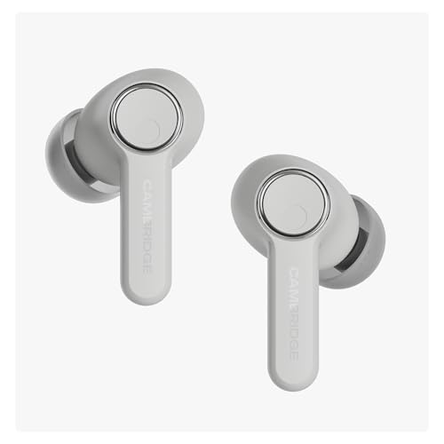 Image of Cambridge Audio Melomania A100 Earbuds - in Ear True Wireless Headphones with Adaptive Active Noise Cancelling, aptX Lossless Bluetooth, Up to 39 Hour Battery Life with Charging Case - White