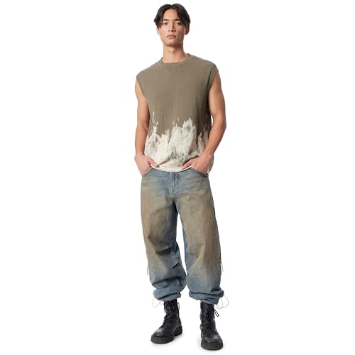 Men's Court Tank Sweater with Crew Neckline and Hem Side Slits Standard2