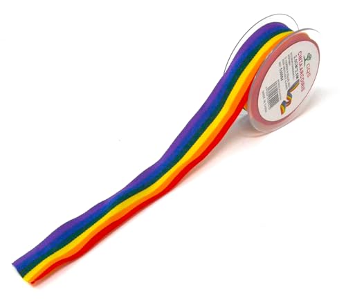 2 cm x 2 metros. cinta bandera arcoiris del orgullo gay. rollo de tela para artes y manualidades. coser tela. Decoración.
