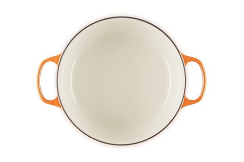 Le Creuset Enameled Cast Iron Signature Round Dutch Oven, 7.25 qt., Flamme Doree with Crucible Knob