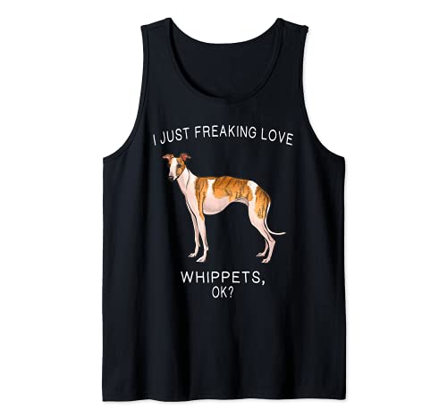 I Just Freaking Love Whippets Ok? Dog Tank Top, Black