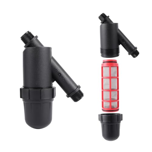 BEAZOOM Regulador de presión de riego por goteo de 3/4 pulgadas y filtro, 25 PSI para manguera de jardín con pantalla de malla para un riego eficiente