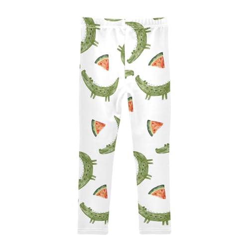 Green Alligator Girls Leggings,Workout Leggings for Girls Toddler Athletic Legging Size for 3-10T2