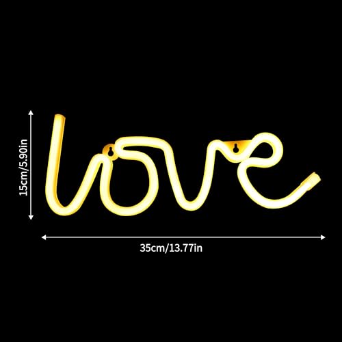 Image of ENUOLI Love Neon Signs Light LED Love Neon Light Art Dorm Wall Table Decor | Art Decor Best Gift for Valentine's Gift Girls Room Kids Room Living Room House Bar Pub Hotel Beach Recreational