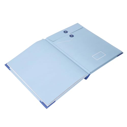 Dossier extensible en cuir PU bleu chic pour bureau élégant
