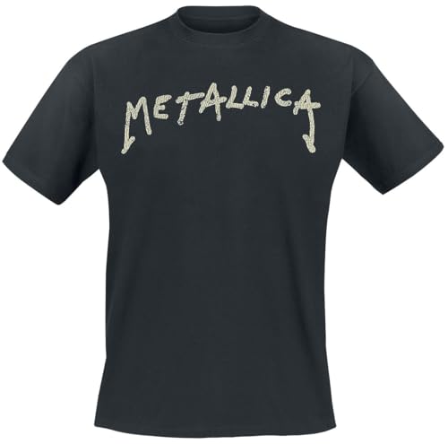 Metallica Wuz Here Homme T-Shirt Manches Courtes Noir L 100% Coton Regular/Coupe Standard