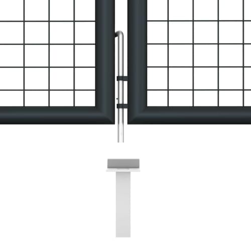 vidaXL Maschen-Gartentor verzinkter Stahl 400 x 75 cm Grau