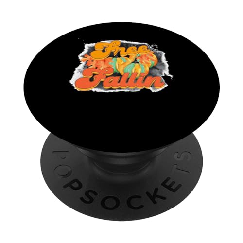 Free Fallin Autumn Fall Thanksgiving Season PopSockets Swappable PopGrip, Black