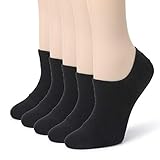 Leotruny Women's Cushion Sweat-absorbent Breathable Soft Athletic No Show Socks (Black)