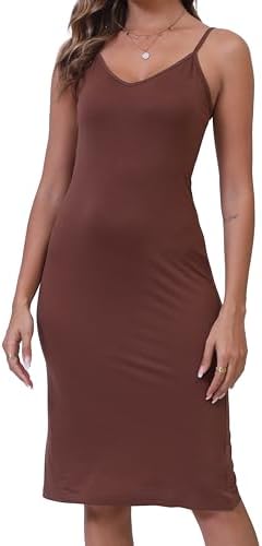 Women's Full Slips Cami Long Spaghetti Strap Under Dress