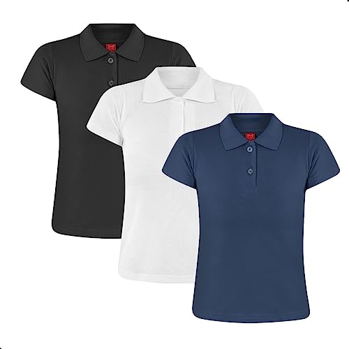 Kit 3 Camisas Polo Femininas Camiseta Gola Polo Piquet uniforme lisa básica Coloridas (as2, alpha, l