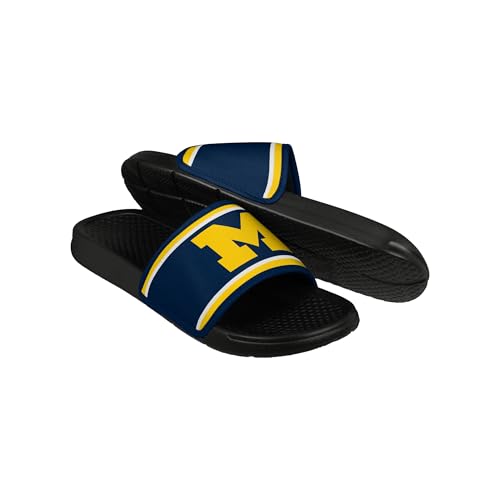 Image of FOCO NCAA Printed Team Logo and Color Stripes Comfortable Slide Sandals