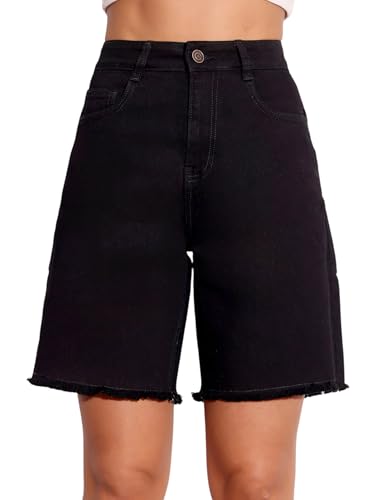 Image of Miss Chase Women's Regular High Rise Above Knee Stretchable Denim Shorts
